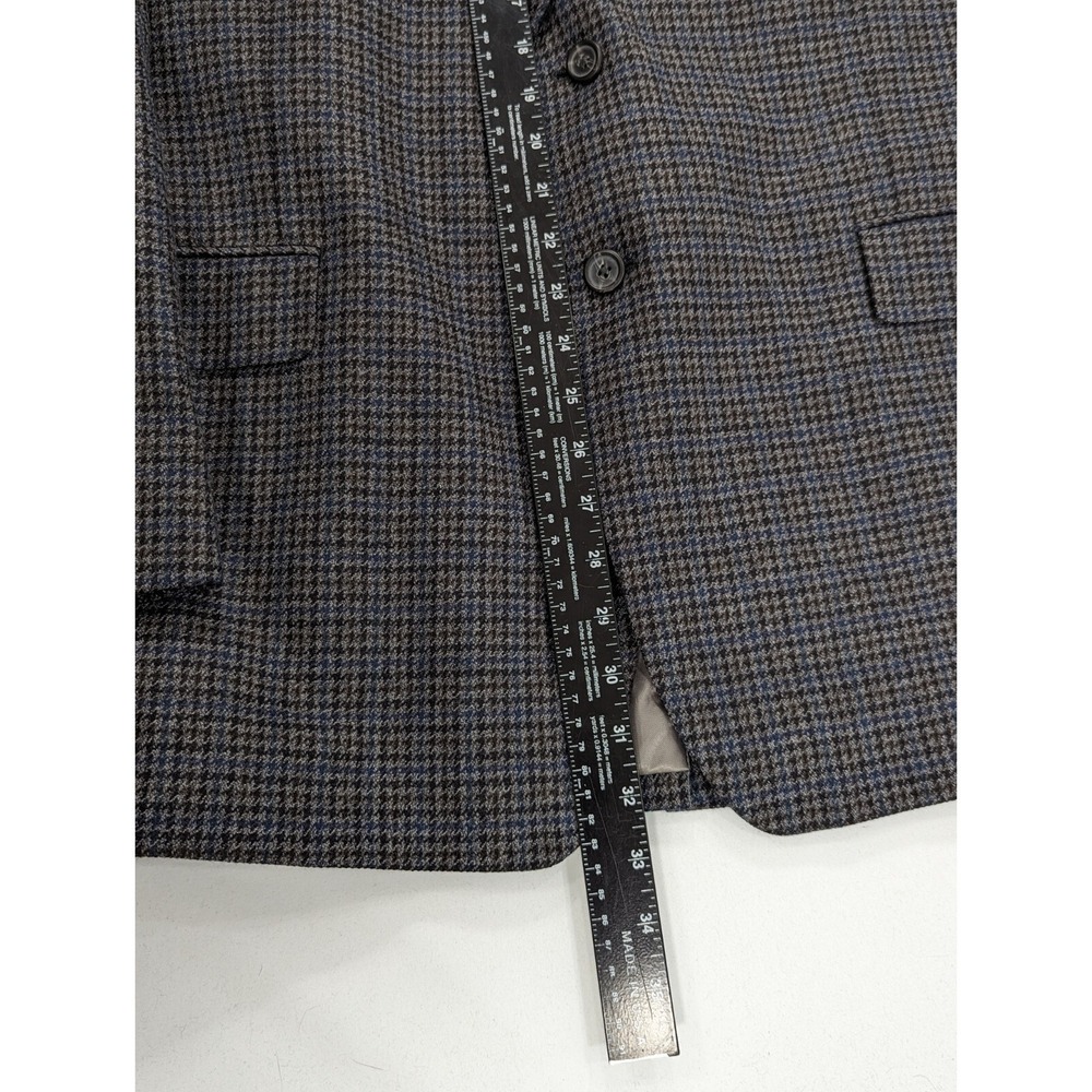 Chaps Ralph Lauren Blazer Suit Jacket Soft Wool Houndstooth Subtle Plaid 48R EUC - Picture 9 of 13